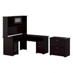 Bureau d'angle avec huche et classeur Cabot 60 W