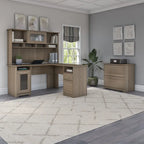 Bureau d'angle avec huche et classeur Cabot 60 W