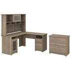 Bureau d'angle avec huche et classeur Cabot 60 W