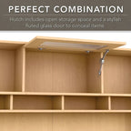Bureau d'angle avec huche et classeur Cabot 60 W