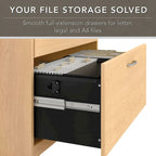 Bureau d'angle avec huche et classeur Cabot 60 W