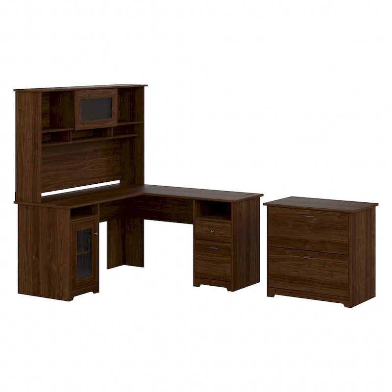 Bureau d'angle avec huche et classeur Cabot 60 W