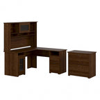 Bureau d'angle avec huche et classeur Cabot 60 W