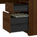 Bureau d'angle avec huche et classeur Cabot 60 W