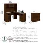 Bureau d'angle avec huche et classeur Cabot 60 W