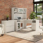 Bureau d'angle avec huche et classeur Cabot 60 W