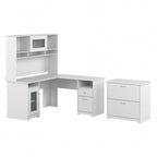 Bureau d'angle avec huche et classeur Cabot 60 W