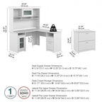 Bureau d'angle avec huche et classeur Cabot 60 W