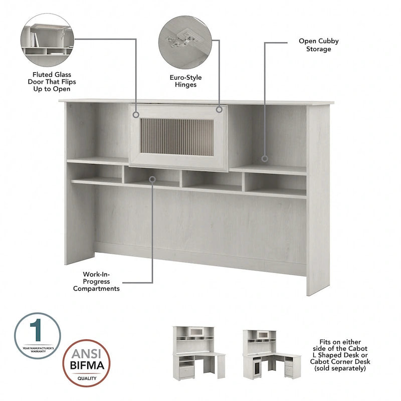 Bureau d'angle avec huche et classeur Cabot 60 W