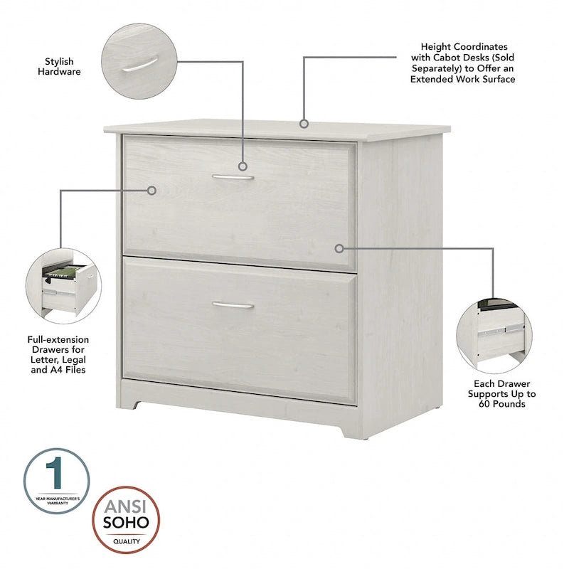 Bureau d'angle avec huche et classeur Cabot 60 W