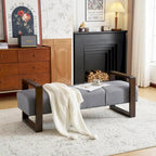 Banc ottoman moderne rembourré Taylor Long avec design multifonctionnel