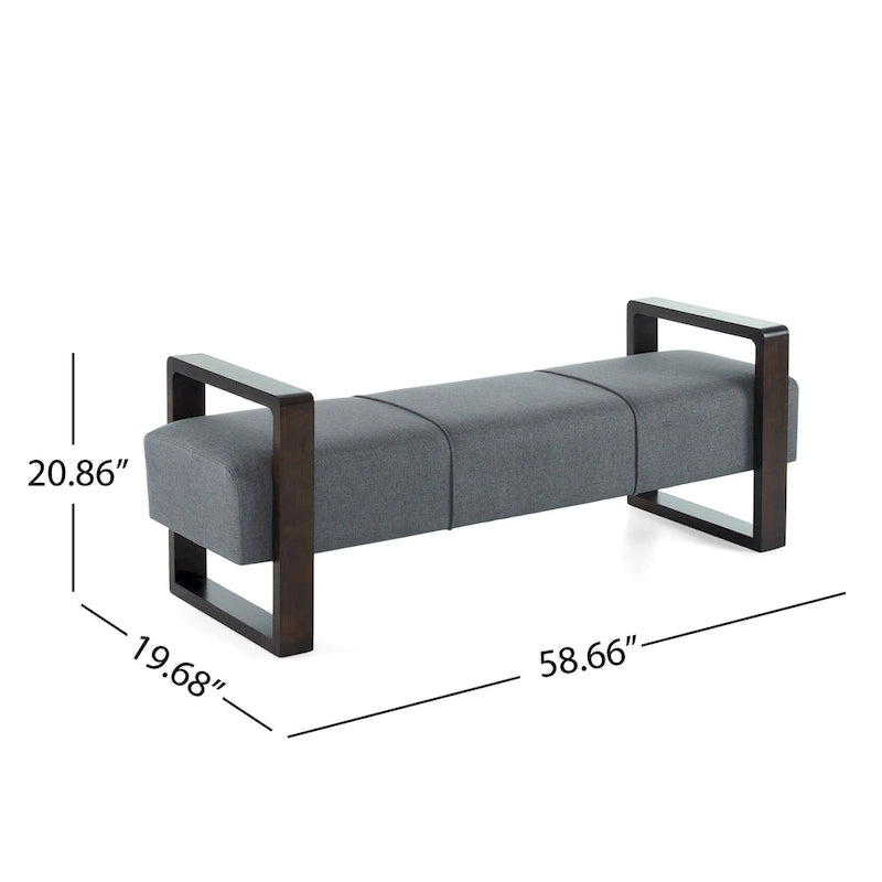 Banc ottoman moderne rembourré Taylor Long avec design multifonctionnel