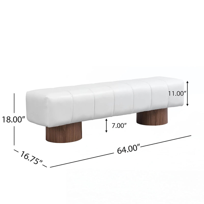 Banc de salle à manger capitonné, PU beige
