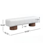 Banc de salle à manger capitonné, PU beige