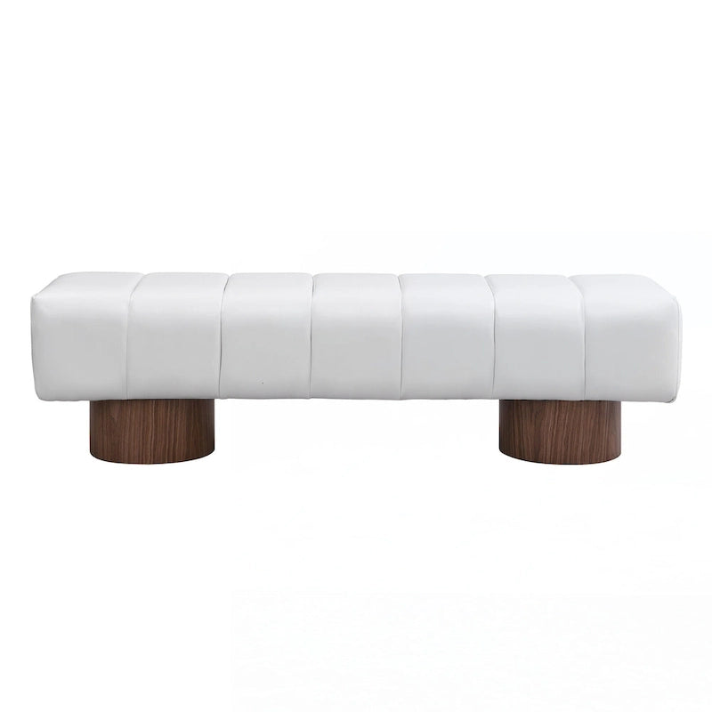 Banc de salle à manger capitonné, PU beige