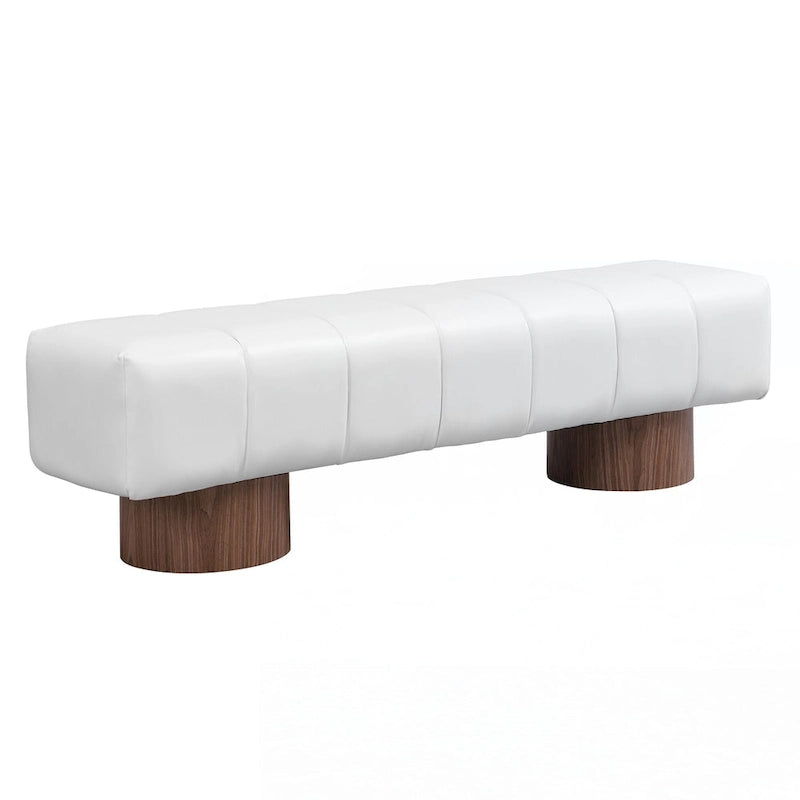 Banc de salle à manger capitonné, PU beige