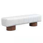 Banc de salle à manger capitonné, PU beige