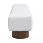 Banc de salle à manger capitonné, PU beige