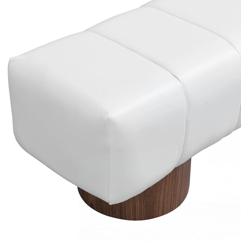 Banc de salle à manger capitonné, PU beige
