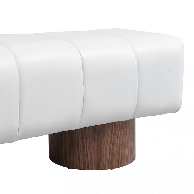 Banc de salle à manger capitonné, PU beige