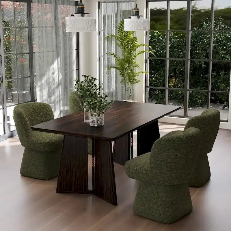 Chaises de salle à manger tapissées de tissu