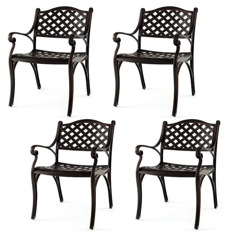 2/4 chaises de patio en fonte d'aluminium tout temps