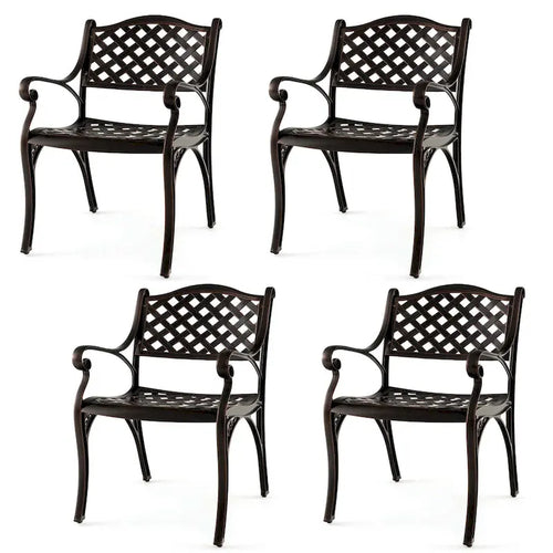 2/4 chaises de patio en fonte d'aluminium tout temps