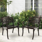 2/4 chaises de patio en fonte d'aluminium tout temps