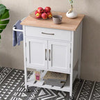 Desserte de cuisine roulante avec tiroir et armoire de rangement à 2 portes