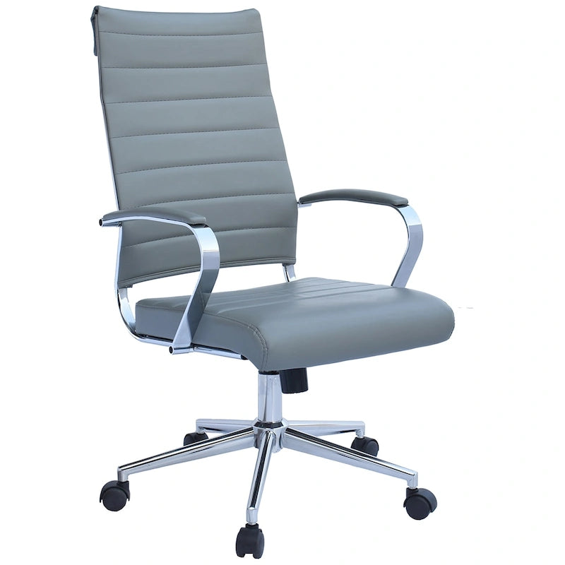 Chaise de bureau moderne haute avec dossier haut, en similicuir PU, pivotante, inclinable, réglable, avec coussin, modèle de designer, pour dirigeant