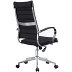 Chaise de bureau moderne haute avec dossier haut, en similicuir PU, pivotante, inclinable, réglable, avec coussin, modèle de designer, pour dirigeant
