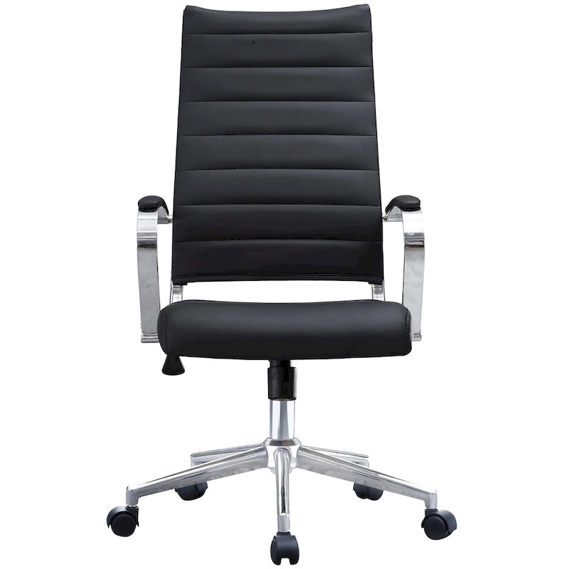 Chaise de bureau moderne haute avec dossier haut, en similicuir PU, pivotante, inclinable, réglable, avec coussin, modèle de designer, pour dirigeant