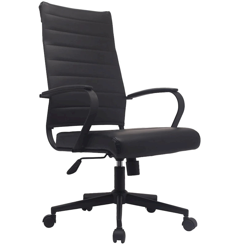 Chaise de bureau moderne haute avec dossier haut, en similicuir PU, pivotante, inclinable, réglable, avec coussin, modèle de designer, pour dirigeant