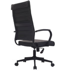 Chaise de bureau moderne haute avec dossier haut, en similicuir PU, pivotante, inclinable, réglable, avec coussin, modèle de designer, pour dirigeant