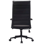 Chaise de bureau moderne haute avec dossier haut, en similicuir PU, pivotante, inclinable, réglable, avec coussin, modèle de designer, pour dirigeant