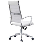 Chaise de bureau moderne haute avec dossier haut, en similicuir PU, pivotante, inclinable, réglable, avec coussin, modèle de designer, pour dirigeant
