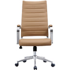Chaise de bureau moderne haute avec dossier haut, en similicuir PU, pivotante, inclinable, réglable, avec coussin, modèle de designer, pour dirigeant