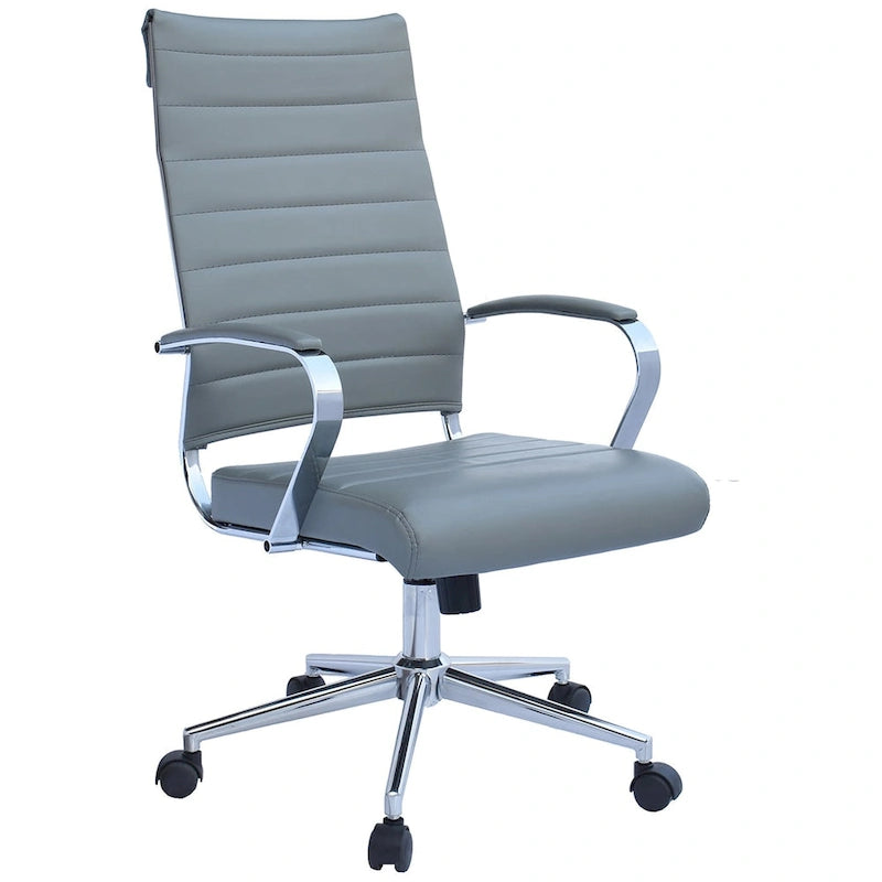 Chaise de bureau moderne haute avec dossier haut, en similicuir PU, pivotante, inclinable, réglable, avec coussin, modèle de designer, pour dirigeant