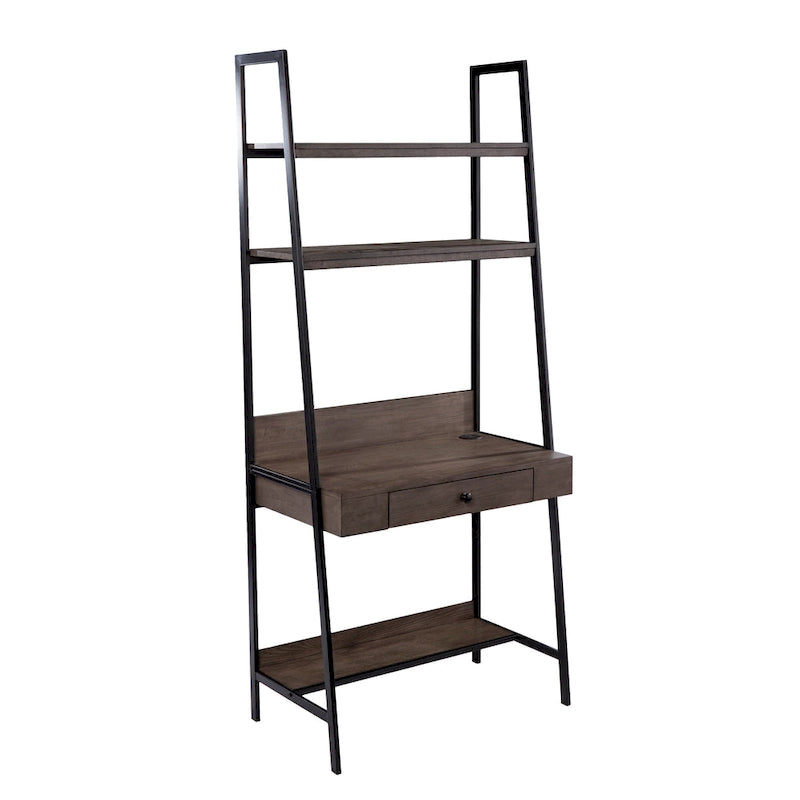 Bureau échelle en bois gris industriel