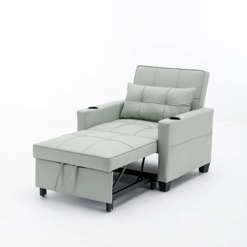 Fauteuil-lit gigogne convertible 3-en-1 avec port USB - 34,26 x 68,12 x 33,08