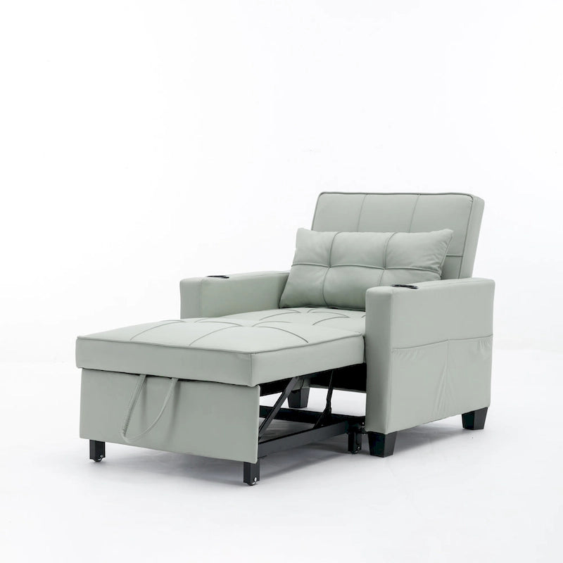 Fauteuil-lit gigogne convertible 3-en-1 avec port USB - 34,26 x 68,12 x 33,08