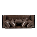 Causeuse surdimensionnée en similicuir avec coussins décoratifs | Style moderne | Canapé 2 places
