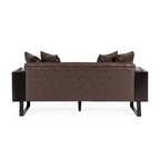 Causeuse surdimensionnée en similicuir avec coussins décoratifs | Style moderne | Canapé 2 places