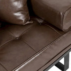 Causeuse surdimensionnée en similicuir avec coussins décoratifs | Style moderne | Canapé 2 places