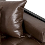 Causeuse surdimensionnée en similicuir avec coussins décoratifs | Style moderne | Canapé 2 places