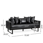 Causeuse surdimensionnée en similicuir avec coussins décoratifs | Style moderne | Canapé 2 places