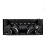 Causeuse surdimensionnée en similicuir avec coussins décoratifs | Style moderne | Canapé 2 places