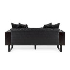 Causeuse surdimensionnée en similicuir avec coussins décoratifs | Style moderne | Canapé 2 places