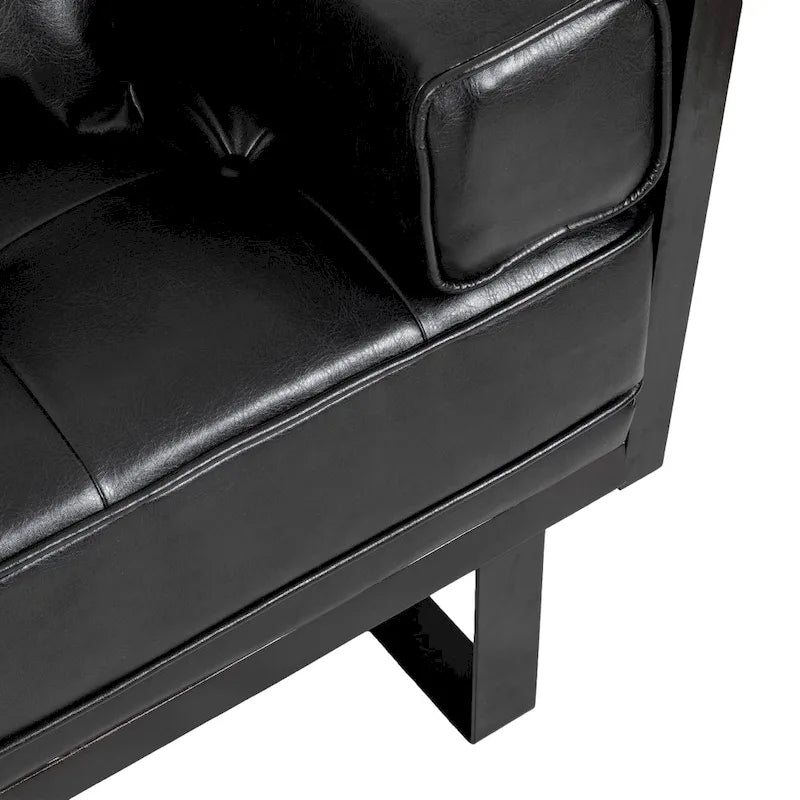 Causeuse surdimensionnée en similicuir avec coussins décoratifs | Style moderne | Canapé 2 places