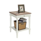 Table d'appoint de style champêtre français avec 1 tiroir et une étagère ouverte | Plusieurs finitions | Table de chevet